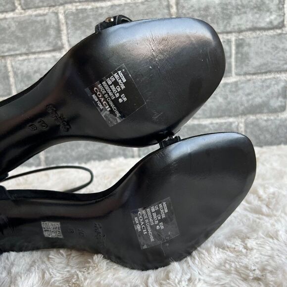 Coach Melrose Black Suede Heels Size 10 B - Picture 11 of 12